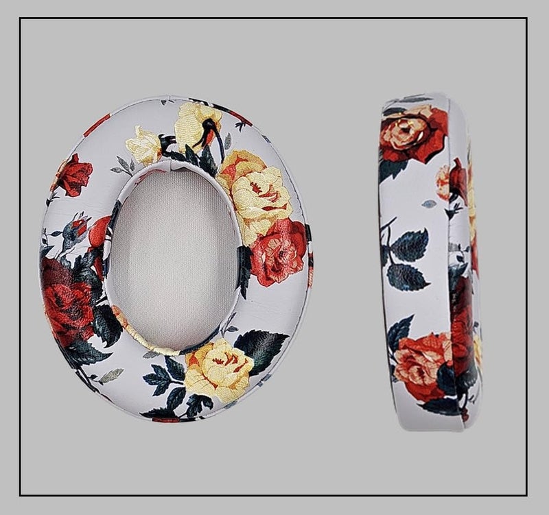 cipher.v Replacement Ear Cushion Pads Cover Compatible with Beats Studio 2.0 and Studio 3.0 Over Ear Headphones 1 Pair(Floral White) - Image 5